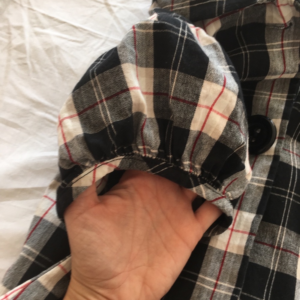 Crop swing black plaid jacket